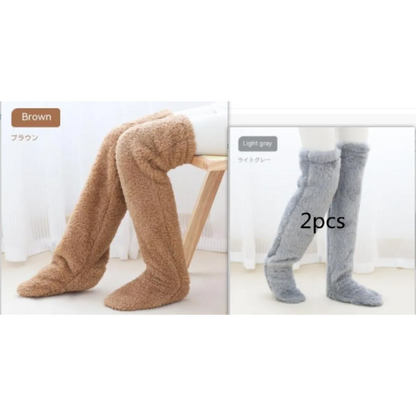 Überknie Fuzzy Warme Wintersocken