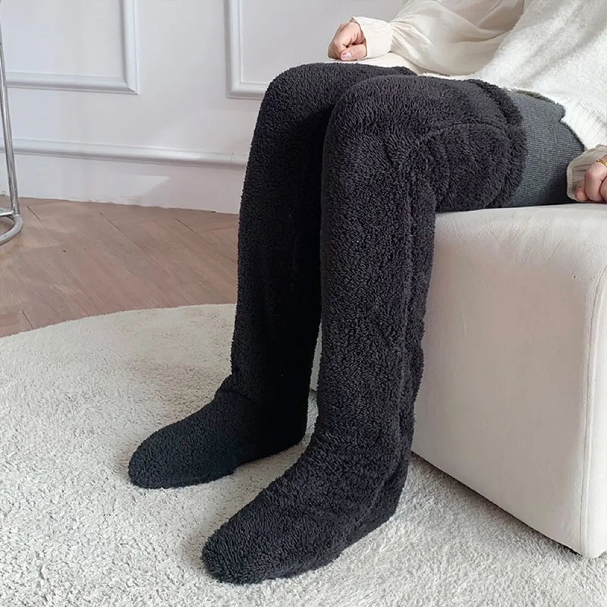 Überknie Fuzzy Warme Wintersocken